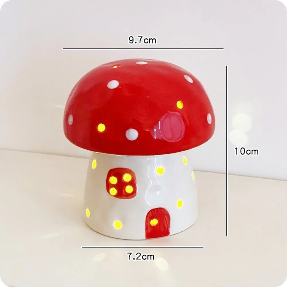 Table Decor Lamp Mushroom Night Light Eye Protection Sleeping Bedside Night Light Nordic LED Ceramic Night Light Birthday Gift