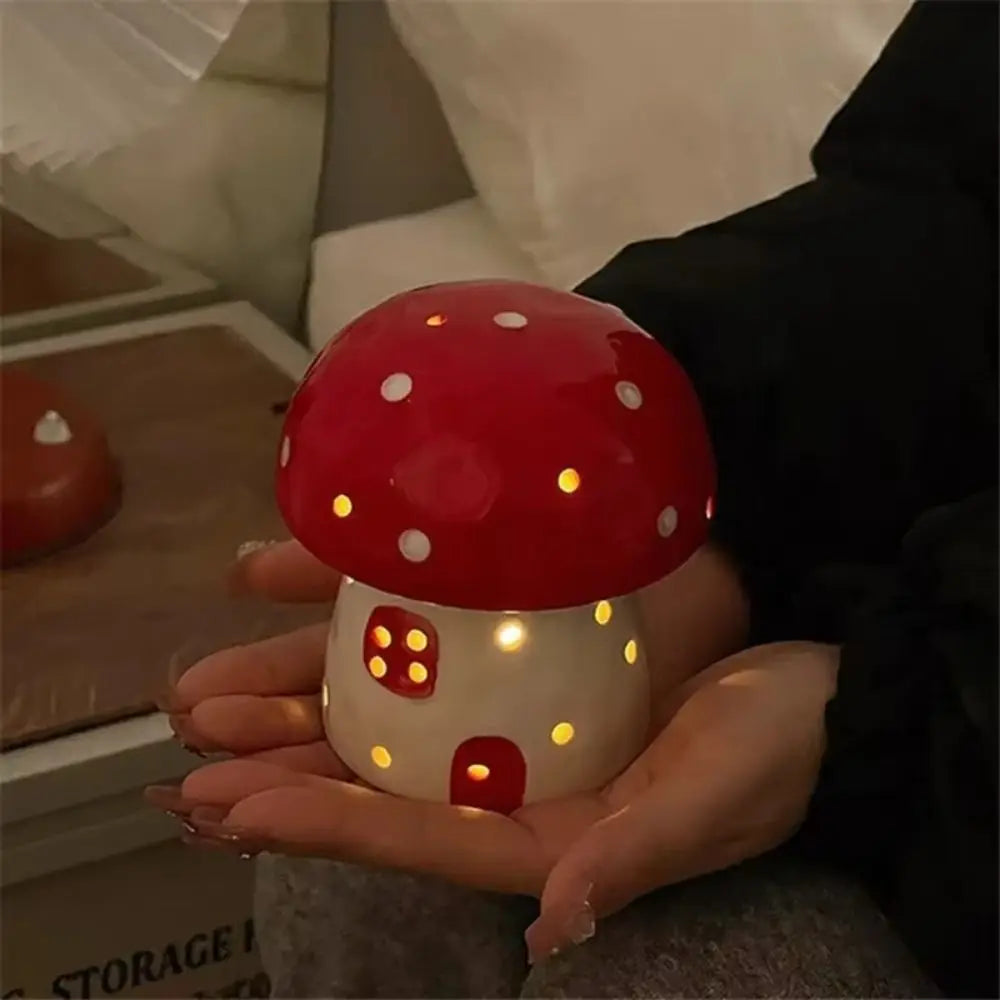 Table Decor Lamp Mushroom Night Light Eye Protection Sleeping Bedside Night Light Nordic LED Ceramic Night Light Birthday Gift