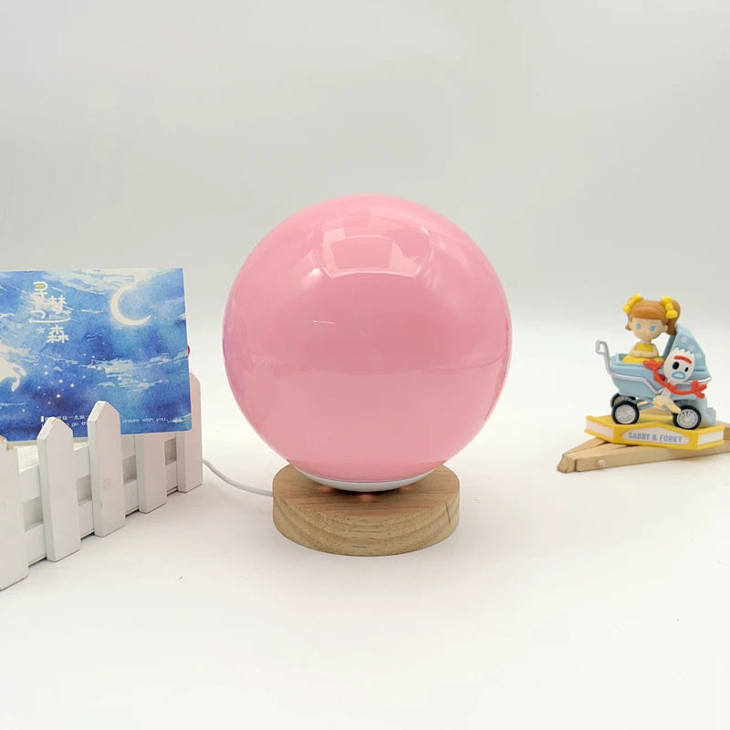 Glass Globe Table Lamp Modern Minimalist Dimmable Rechargeable Ambient Light for Living Room Study Bedroom Bedside Bar