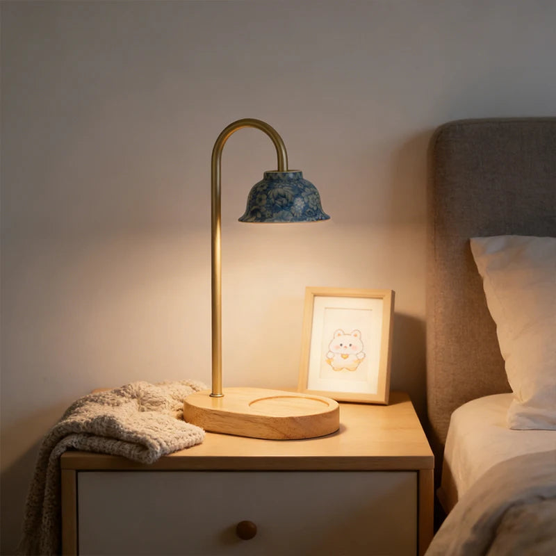 Ceramic Desk Lamp USB Powered Three-Color Lights Table Lamp Dimmable Brightness Night Light Bedside Lamp for Bedroom Home